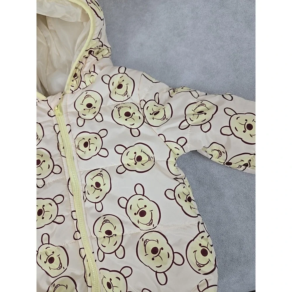Winnie The Pooh Puffer Jacket Girl Boy Size 18M Honey With Hood Winter Coat‎ NWT